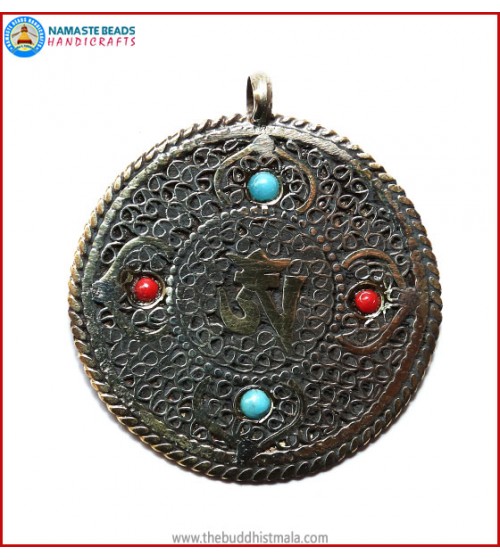 "Tibetan OM" Symbol Brass Pendant