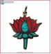 "Lotus" Design Turquoise & Brass Pendant