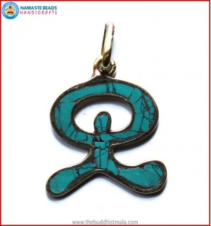 Turquoise & Brass Pendant