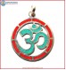 "Hindu OM" White Metal  Round Pendant