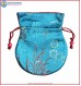 Sky Blue Color Silk Mala Bag
