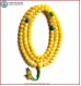 Yellow Amber Mala with Green Jade Spacer Beads