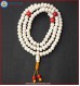 White Bone Mala with Coral Spacer Beads