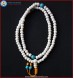 White Bone Mala with Turquoise Beads