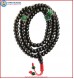 Black Bone Mala with Green Jade Beads