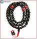 Black Bone Mala with Coral Spacer Beads