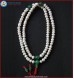 Cultured Pearl Mala with green Jade Spacer Bead