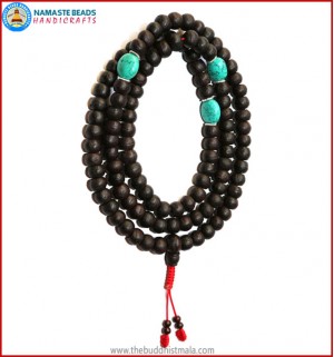 Best Quality Bodhi Seed Mala with Real Turquoise Spacer Beads