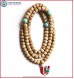 Flat Lotus Seed Mala with Turquoise Spacer Beads
