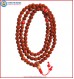 Rudraksha Seed Mala with Coral Spacer Beads