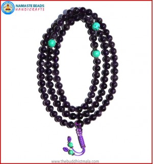 Amethyst Mala with Turquoise Spacer Beads