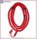 Red Coral Mala with Lapis Lazuli Spacer Beads