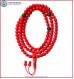Red Coral Mala with Green Jade Spacer Beads