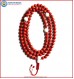 Carved Coral Mala with Conch Shell Guru Bead