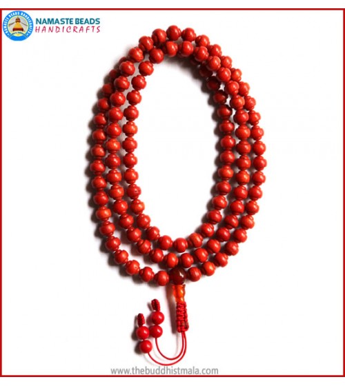 Carved Coral Mala