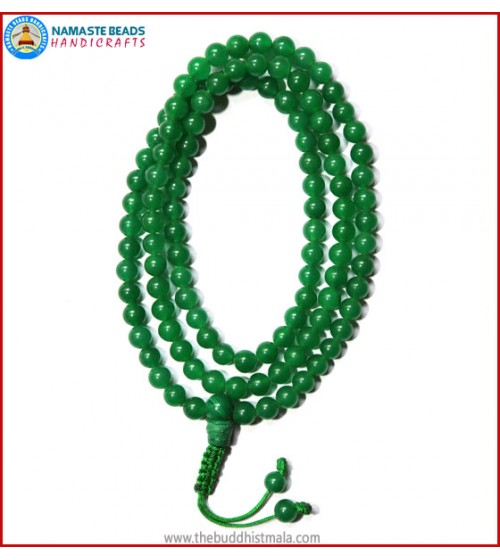 Green Jade Mala with Malachite Guru Beads