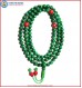 Malachite Stone Mala with Coral Spacer Beads