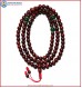 Red Sandal Wood Mala with Green Jade Beads