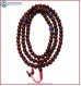 Red Sandal Wood Mala with Lapis Lazuli Beads