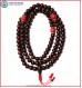 Rose Wood Mala with Coral Spacer Beads
