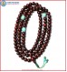 Rose Wood Mala with Turquoise Spacer Beads
