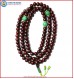 Rose Wood Mala with Green Jade Spacer Beads