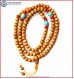 Normal Wood Mala with Coral & Turquoise Beads