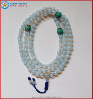 Opalite Mala With Turquoise Spacer Beads 