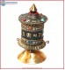 Mantra Carved Table Prayer Wheel