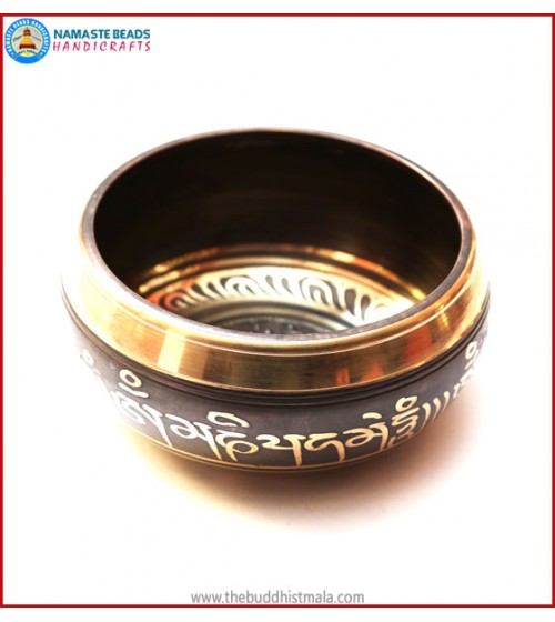 Mantra Itching & Inside "Bajra" Symbol Singing Bowl