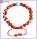 Red Agate Stone Bracelet with Turquoise Bead