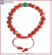 Red Agate Stone Bracelet with Green Jade Bead