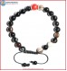 Black Agate Stone Bracelet with Coral Bead