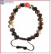 Brown Agate Stone Bracelet with Coral Bead