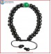 Black Bone Bracelet with Jade Bead