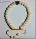 White Bone Bracelet with Jade Bead