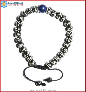 Mantra Itching Bone Bracelet with Lapis Lazuli Bead