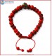Inlays Red Bone Bracelet with Metal Bead