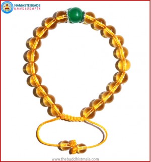 Citrine Stone Bracelet with Green Jade Bead