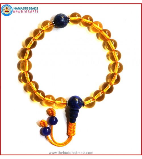 Citrine Wrist Mala with Lapis Lazuli Guru Bead