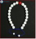 White Conch Shell Bracelet with Coral Bead