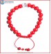 Coral Stone Bracelet with Crystal Bead