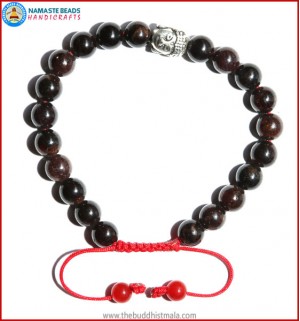 Garnet Stone Bracelet with Buddha head Bead