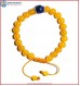 Honey Yellow Jade Stone Bracelet with Lapis Lazuli Bead