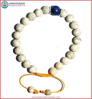 Lotus Seed Bracelet with Lapis Lazuli Bead