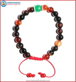 Mix Agate Stone Bracelet with Green Jade Bead