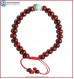 Rose Wood Bracelet with Turquoise Bead