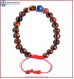 Red Tiger-Eye Stone Bracelet with Lapis Lazuli Bead