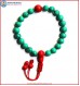Reconstituted Turquoise Wrist Mala with Coral Guru Bead