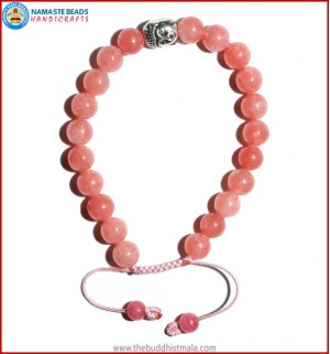 Rose Quartz Bracelet with Buddha Head Bead